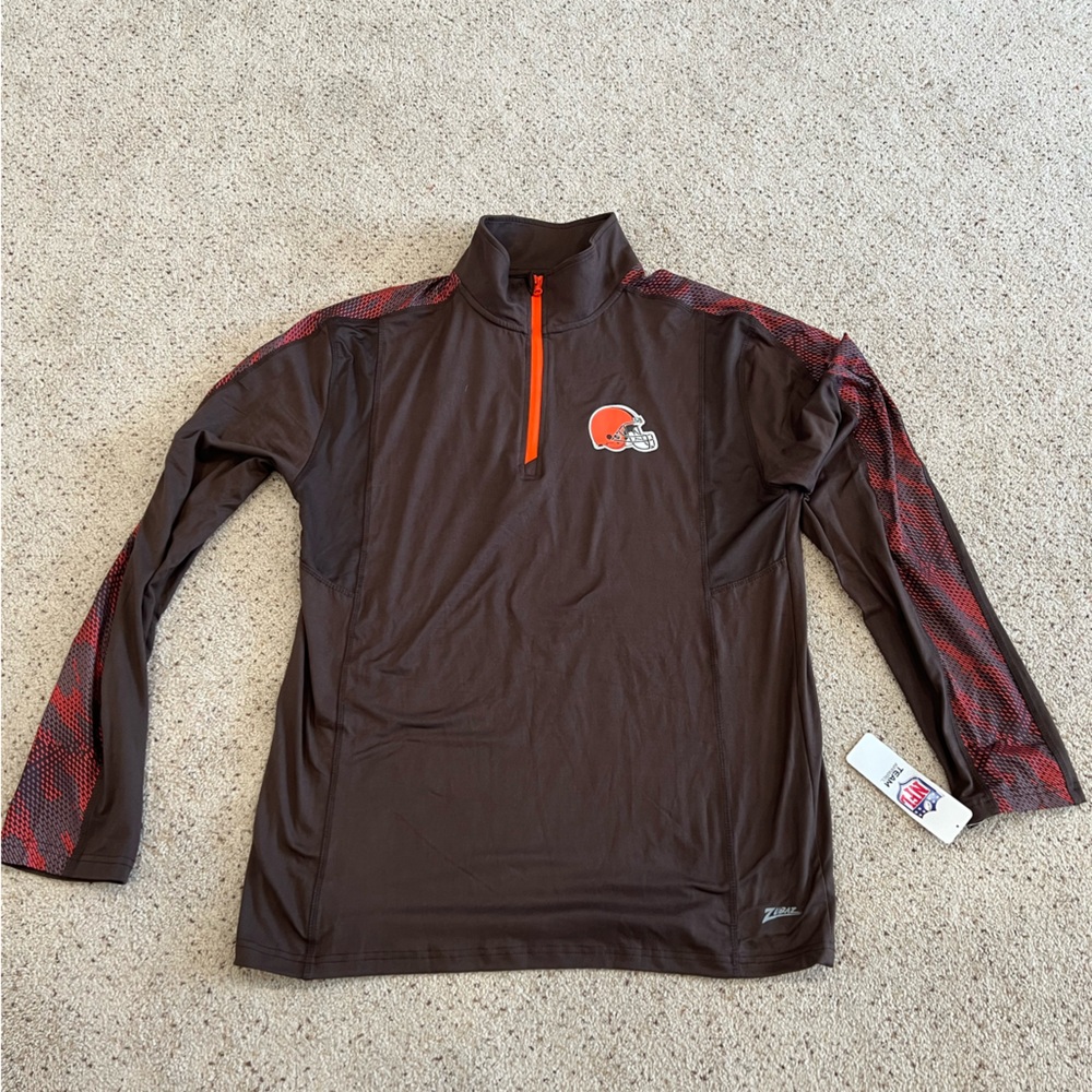 Brand new with tags. Cleveland Browns Zubaz quarter zip. L Large.